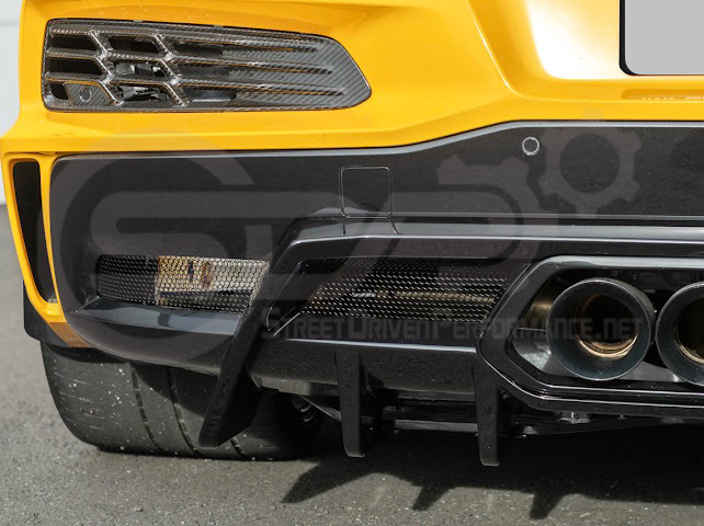 2023-UP CORVETTE C8 Z06 | GLOSSY BLACK REAR BUMPER FINNED DIFFUSER