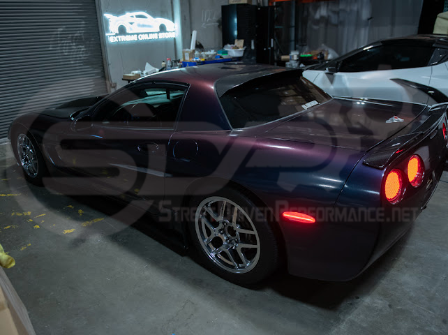 1997-2004 Chevrolet Corvette C5 | Rear Bumper Clear / Red / Black Lens Red LED Side Marker Lights Pair