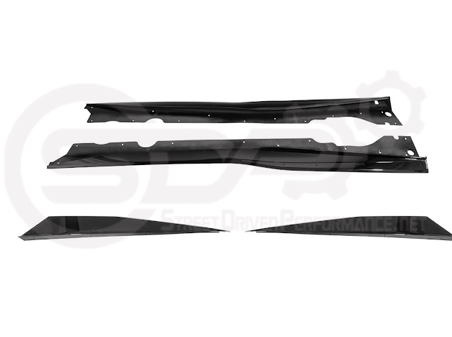 2020-UP CORVETTE C8 STINGRAY & Z51 | 5VM STYLE 2PCS GLOSSY BLACK SIDE SKIRTS ROCKER PANEL GROUND EFFECTS