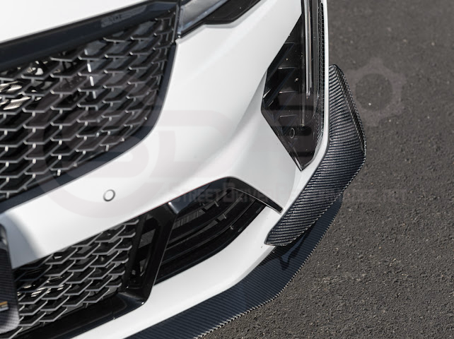 2020-UP CADILLAC CT4-V BLACKWING | CARBON FIBER FRONT LIP SPLITTER WITH CANARDS GROUND EFFECTS