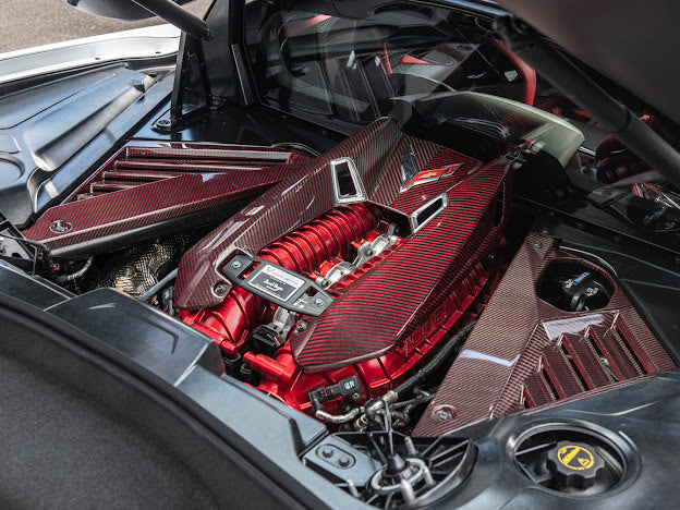 2023-Up Corvette C8 Z06 Coupe | RED CARBON FIBER Engine & Bay Panel Cover