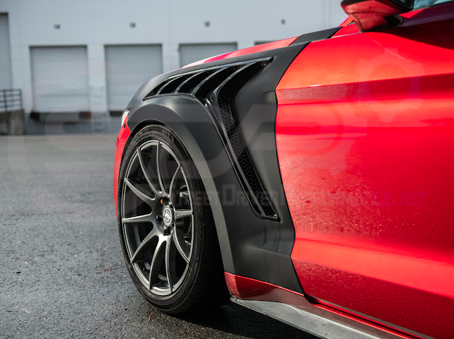 2015-2017 FORD MUSTANG S550 | GTD STYLE PRIMED BLACK FRONT SIDE VENTED FENDERS