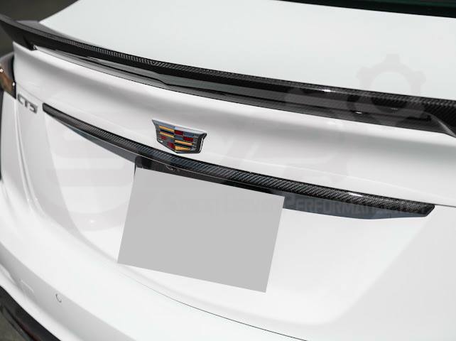 2021-Up Cadillac CT5, CT5-V, CT5-V Blackwing | Factory Style CARBON FIBER Rear Deck Lid Center Applique Trunk Insert Replacement