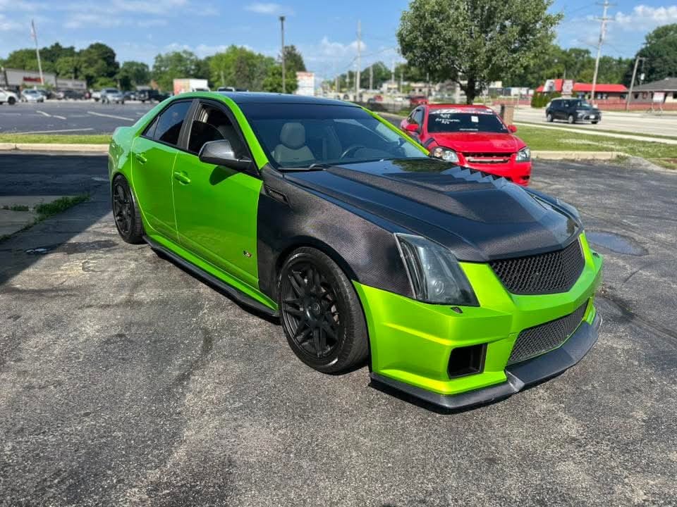 2009-2015 Cadillac CTS-V V2 SDP Aggressive Style Carbon Fiber Hood with Vents