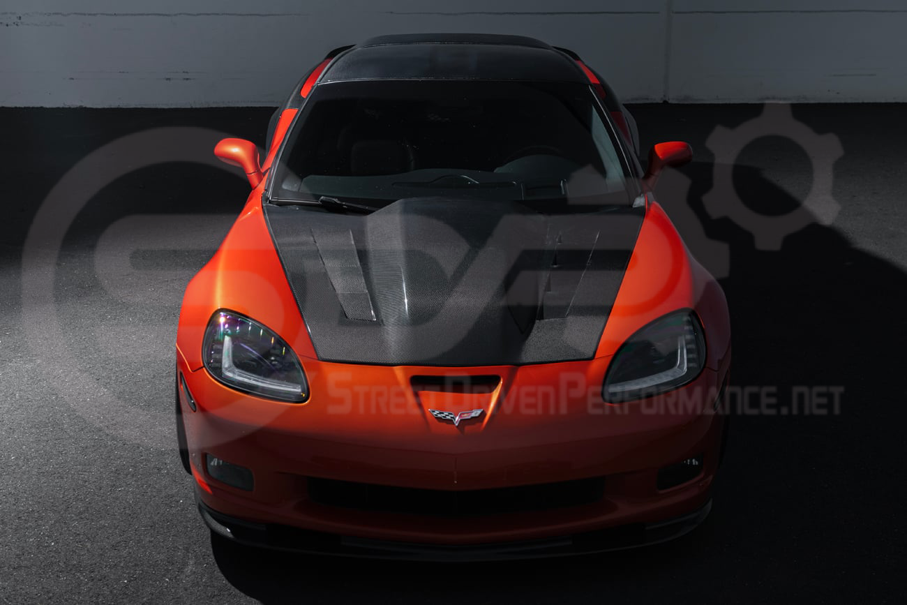2005-2013 CHEVROLET CORVETTE C6 | SDP PERFORMANCE STYLE CARBON FIBER VENTED COWL HOOD