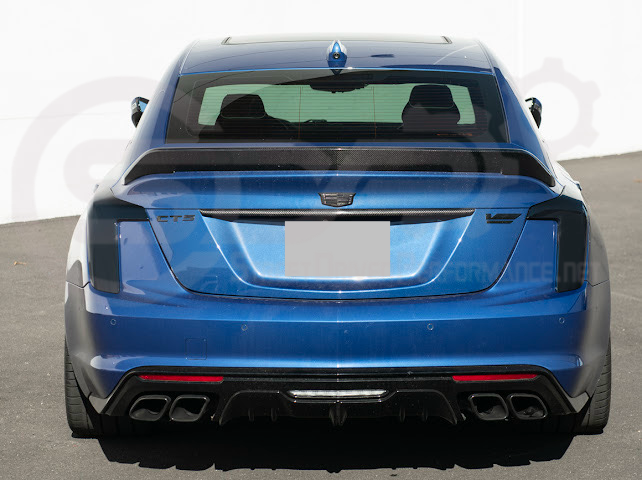 2020-Up Cadillac CT5 & CT5-V | SMOKE TINTED Rear Tail Light Trim Bezel Cover Pair