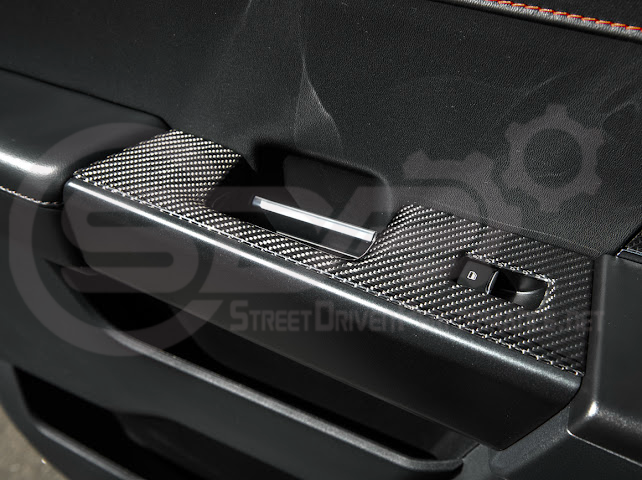 2021-UP FORD F-150 | FACTORY STYLE CARBON FIBER REAR DOOR SWITCH PANEL TRIM COVER