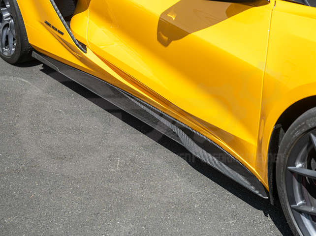 2023-UP CHEVROLET CORVETTE C8 Z06 & E-RAY | SDP PERFORMANCE TRACK STYLE CARBON FIBER SIDE SKIRTS ROCKER PANEL GROUND EFFECTS