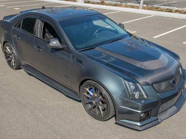 2009-2015 Cadillac CTS-V V2 SDP Style Double Sided Carbon Fiber Cowl Hood