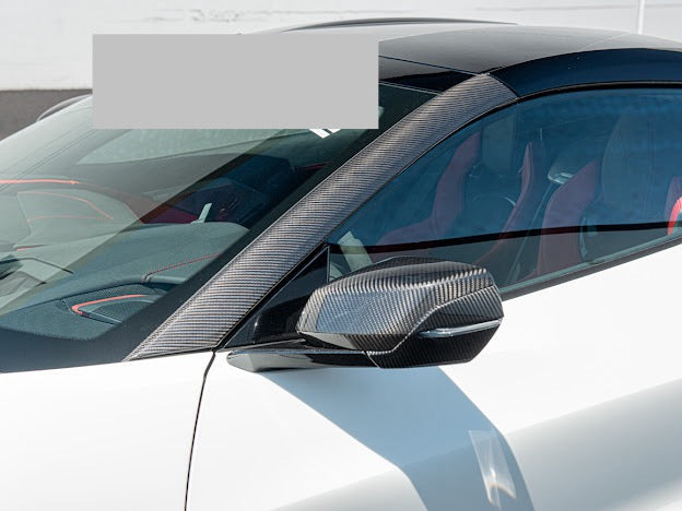 2020+ CHEVROLET CORVETTE C8 CARBON FIBER SIDE WINDOW A-PILLAR VENT COVER TRIM