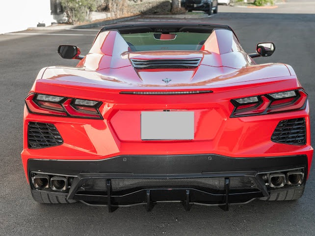 2020-Up Corvette C8 STINGRAY & Z51 | CARBON FLASH 3Pcs Rear Bumper *ADD-ON* Diffuser Lip
