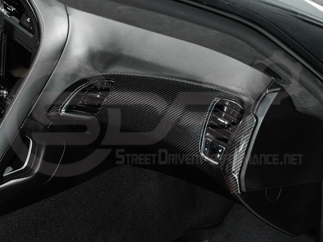 2014-2019 CHEVROLET CORVETTE C7 | DRY CARBON FIBER PASSENGER SIDE DASHBOARD AIR DUCT VENT PANEL COVER