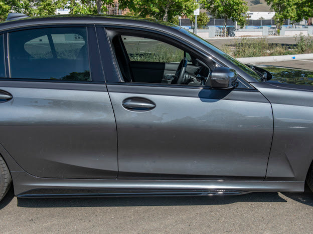 2019-Up BMW G20 3-Series | M-Sport Style GLOSSY BLACK Side Skirts Rocker Panel Ground Effects