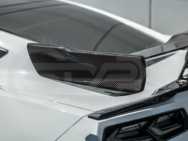 2014-2019 CHEVROLET CORVETTE C7  | EXTENDED REAR HIGH SPOILER WITH WING RISER