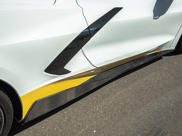 *BLEMISHED-DISCOUNTED* 2020+ C8 Corvette - CARBON FIBER "5VM Style" Side Skirt / Rocker Panel Ground Effects