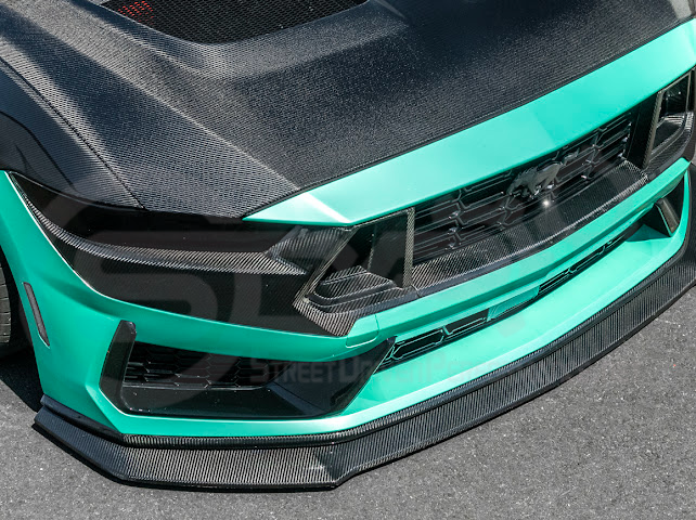 2024-Up Ford Mustang S650 Dark Horse | CARBON FIBER Front Upper Grille Insert Trim Pair