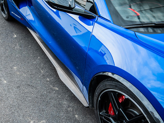 2020+ CHEVROLET CORVETTE C8 STINGRAY | Z06 PACKAGE SIDE SKIRTS ROCKER PANELS GROUND EFFECTS