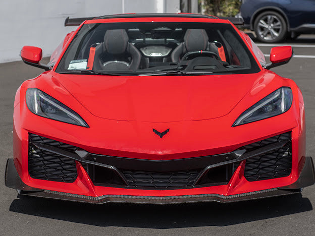 2023+ CHEVROLET CORVETTE C8 Z06 & E-RAY | Z07 PERFORMANCE PACKAGE CARBON FIBER LIP SPLITTER GROUND EFFECTS WITH CANARDS