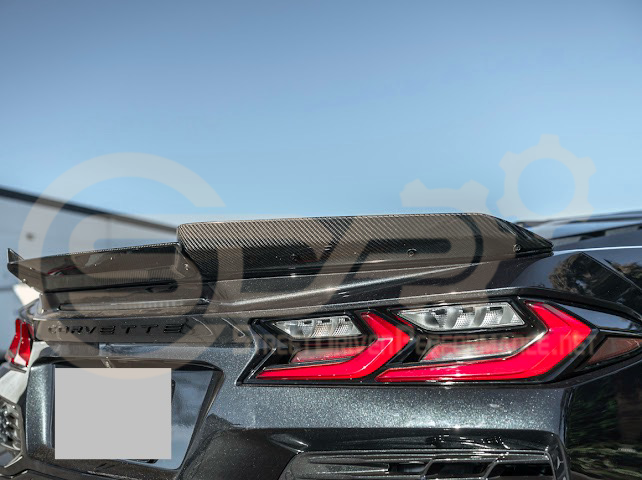 2023-Up CORVETTE C8 Z06 / E-RAY | CARBON FIBER REAR SPOILER WICKER BILL EXTENSION