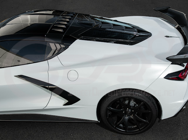 2020+ CORVETTE C8 ALL MODELS | ZR1 STYLE CARBON FLASH REAR WINDOW HATCH VENT LOUVER COVER