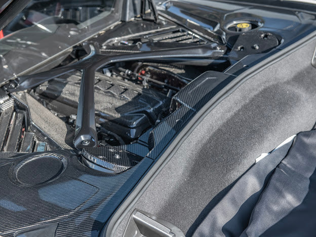 2020+ CHEVROLET CORVETTE C8 | CARBON FIBER ENGINE BAY STRUT COVERS REPLACEMENT