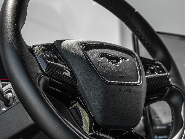 2021-Up Ford Mustang Mach-E |INTERIOR Carbon Fiber Steering Wheel Center Trim