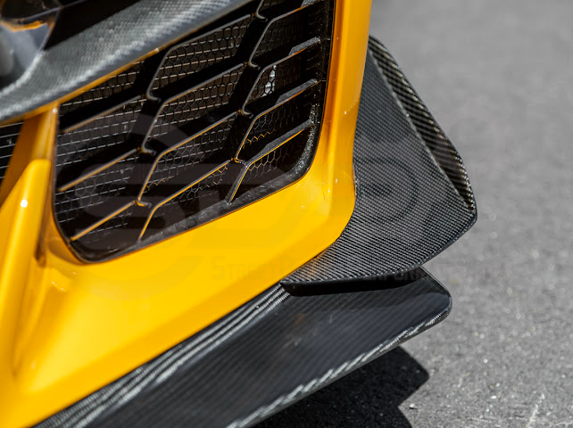 2023-UP CORVETTE C8 Z06 | Z07 EXTENDED PACKAGE CARBON FIBER FRONT LIP SPLITTER & CANARDS GROUND EFFECTS