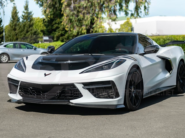 2020-PRESENT CHEVROLET CORVETTE C8 | ZR1 REPLICA STYLE CARBON FLASH FRONT VENTED HOOD