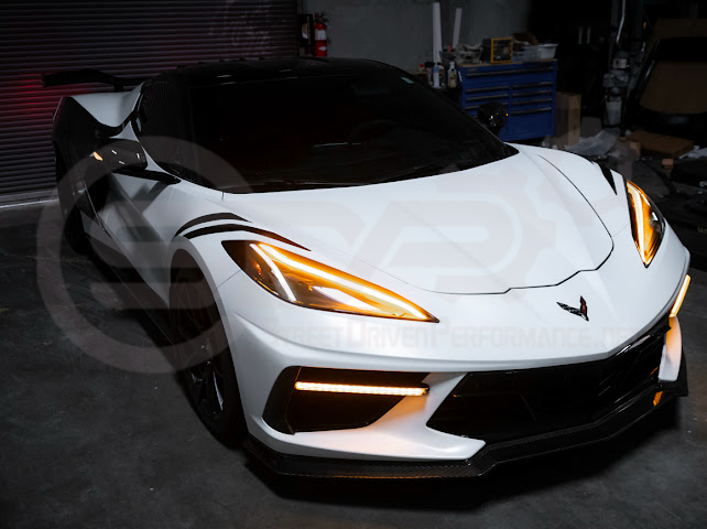 2020-UP CORVETTE C8 STINGRAY & Z51 | SEQUENTIAL FRONT GRILLE LED DRL LIGHT BAR BEZEL INSERTS PAIR