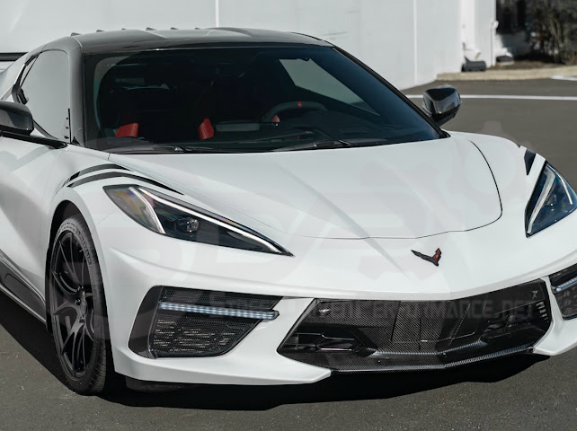 2020-UP CORVETTE C8 STINGRAY & Z51 | SEQUENTIAL FRONT GRILLE LED DRL LIGHT BAR BEZEL INSERTS PAIR