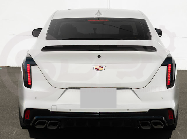 2020-Up Cadillac CT4 | SMOKE TINTED Rear Tail Light Trim Bezel Cover Pair