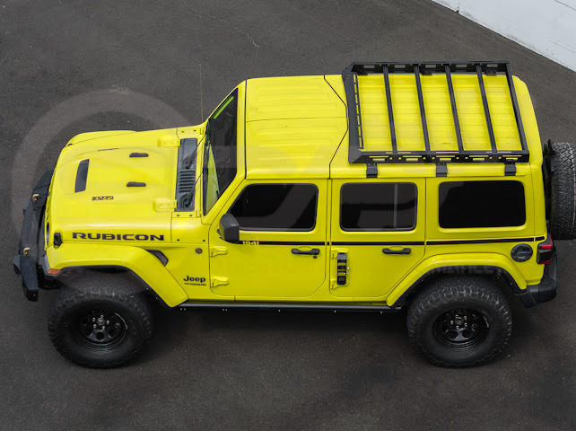 2018-UP JEEP WRANGLER JL & 2020-PRESENT JEEP GLADIATOR JT | CARBON STEEL BLACK TOP ROOF CARGO RACK (FULL & HALF LENGTH)