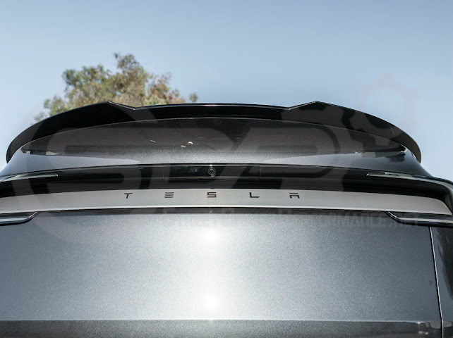 2025-UP TESLA MODEL Y | SDP TRACK STYLE GLOSS BLACK REAR TRUNK WING SPOILER