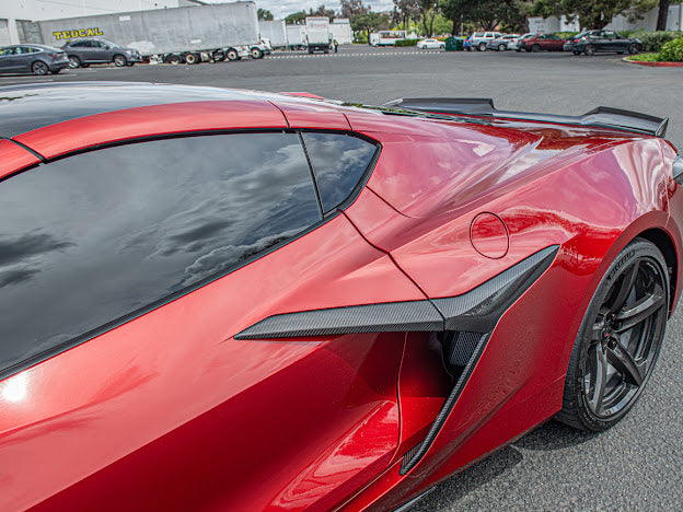 2020+ CHEVROLET CORVETTE C8 Z06/ E-RAY | CARBON FIBER SIDE FENDER VENT DOOR HANDLE TRIM PAIR
