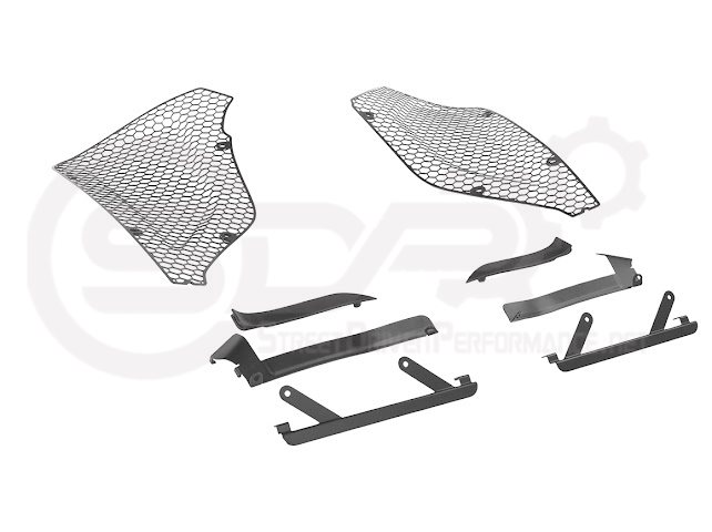 2023-Up Corvette C8 Z06 & E-Ray | Aluminum Black Rear Side Intake Mesh Grille Inserts Pair