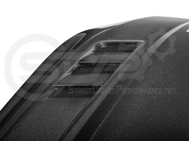 2018-2023 FORD MUSTANG S550 | TERMINATOR STYLE CARBON FIBER FRONT AIR VENTED HOOD