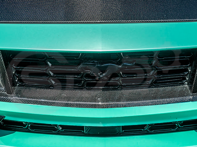 2024-Up Ford Mustang S650 Dark Horse | CARBON FIBER Front Upper Grille Insert Trim Pair