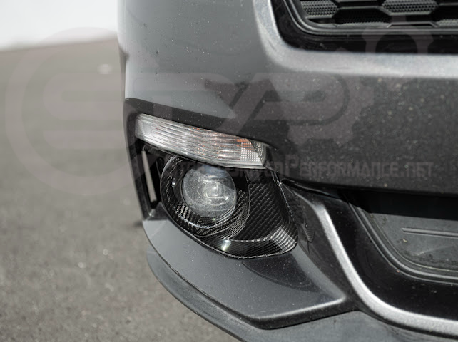 2015-2023 FORD MUSTANG S550 | CARBON FIBER FRONT BUMPER FOG LIGHT BEZEL COVER PAIR