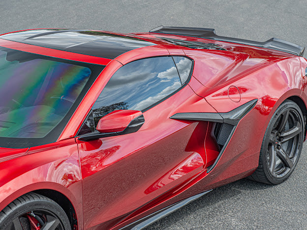 2020+ CHEVROLET CORVETTE C8 Z06/ E-RAY | CARBON FIBER SIDE FENDER VENT DOOR HANDLE TRIM PAIR