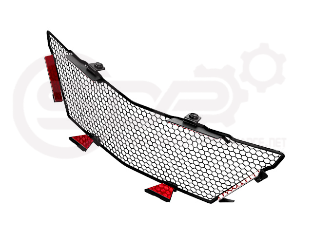 2023+ CHEVROLET CORVETTE C8 E-RAY & Z06 | FACTORY OEM STYLE GLOSSY BLACK FRONT RADIATOR MESH GRILLE GUARD