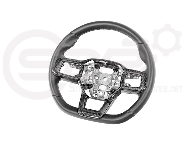 2024-Up Ford Mustang | Factory Style CARBON FIBER Tape On Steering Wheel Trim Full Cover