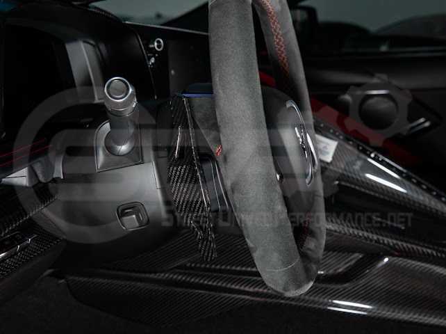 2020-UP CHEVROLET CORVETTE C8 | Lamborghini Style CARBON FIBER Steering Wheel Paddle Shifters