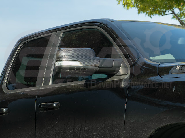 2019-UP RAM 1500 | FACTORY STYLE DRY CARBON FIBER TAPE ON SIDE MIRROR CAP COVERS PAIR
