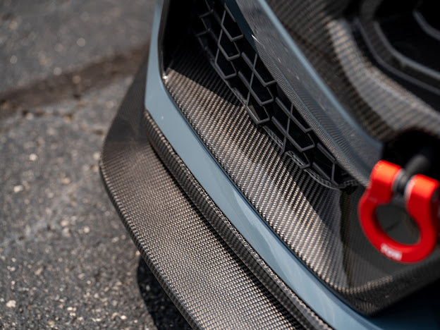 2024-Up Ford Mustang S650 Dark Horse | CARBON FIBER Front Upper Grille Insert Trim Pair