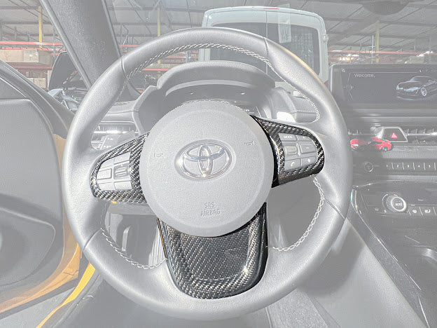 2020-Up Toyota GR Supra A90 A91 |JDM CARBON FIBER Steering Wheel Button Trim Cover