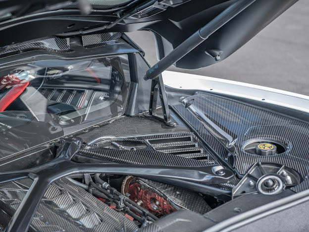 2020+ CHEVROLET CORVETTE C8 COUPE | CARBON FIBER ENGINE BAY CORNER VENT COVER
