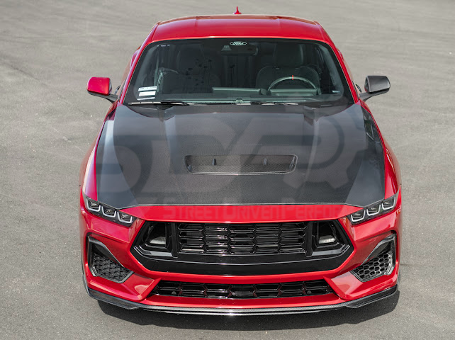 2024-Up Ford Mustang S650 | Factory Style CARBON FIBER Front Hood with Hood Vent (2 versions)