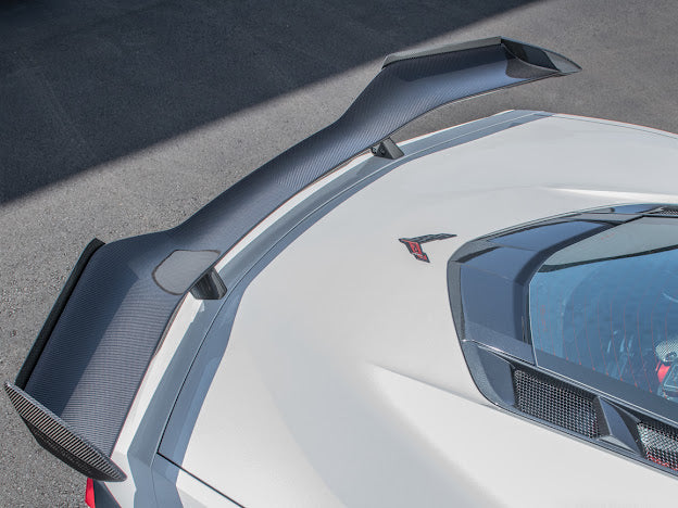 2020+ CORVETTE C8 Z06 | CARBON FIBER HIGH WING SPOILER *ADD-ON* WICKERBILL PAIR