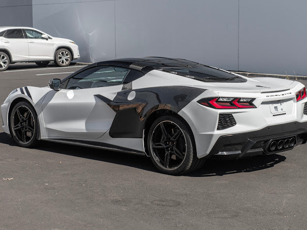2020-Up Corvette C8 | Z06 Style Rear Center Quad Tips Exhaust Exit Grille Diffuser