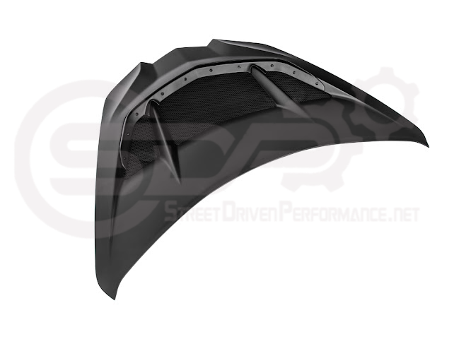 2020-PRESENT CHEVROLET CORVETTE C8 | ZR1 REPLICA STYLE  MATTE BLACK FRONT VENTED HOOD